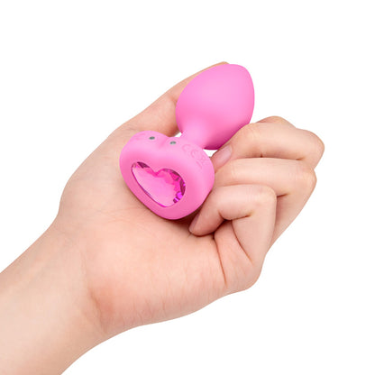 Vibrating Heart Jeweled Butt Plug