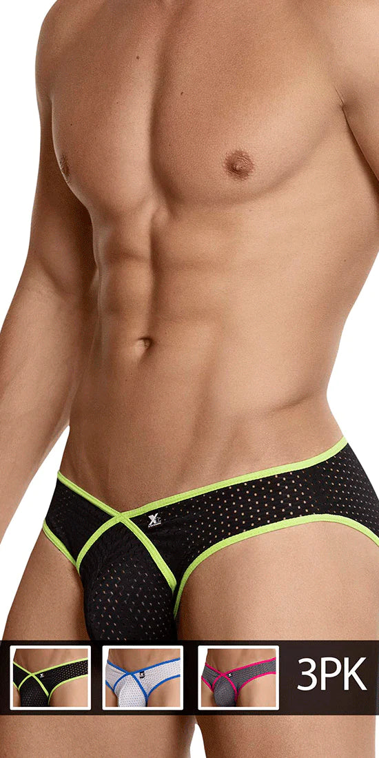 Pack of 3 Briefs Black-white-gray