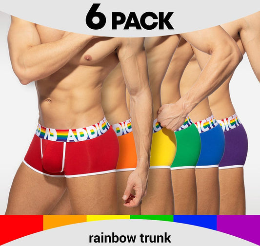 Pack of 6 Boxers RAINBOW TRUNK AD1143P, multicolor