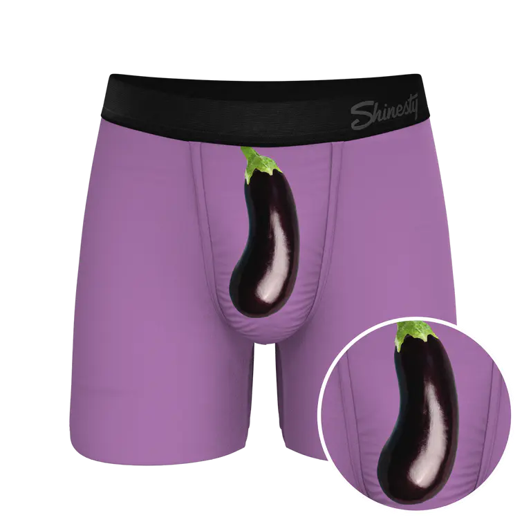 The Double Entendre Eggplant Ball Hammock Pouch Underwear