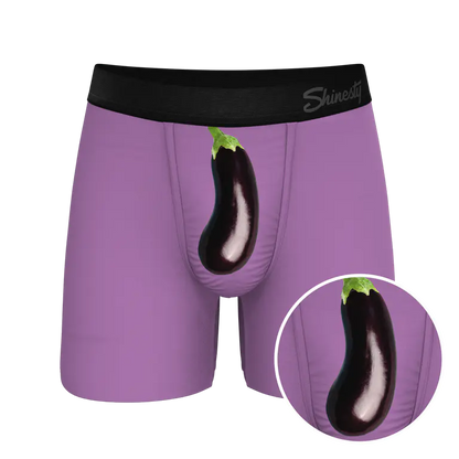 The Double Entendre Eggplant Ball Hammock Pouch Underwear