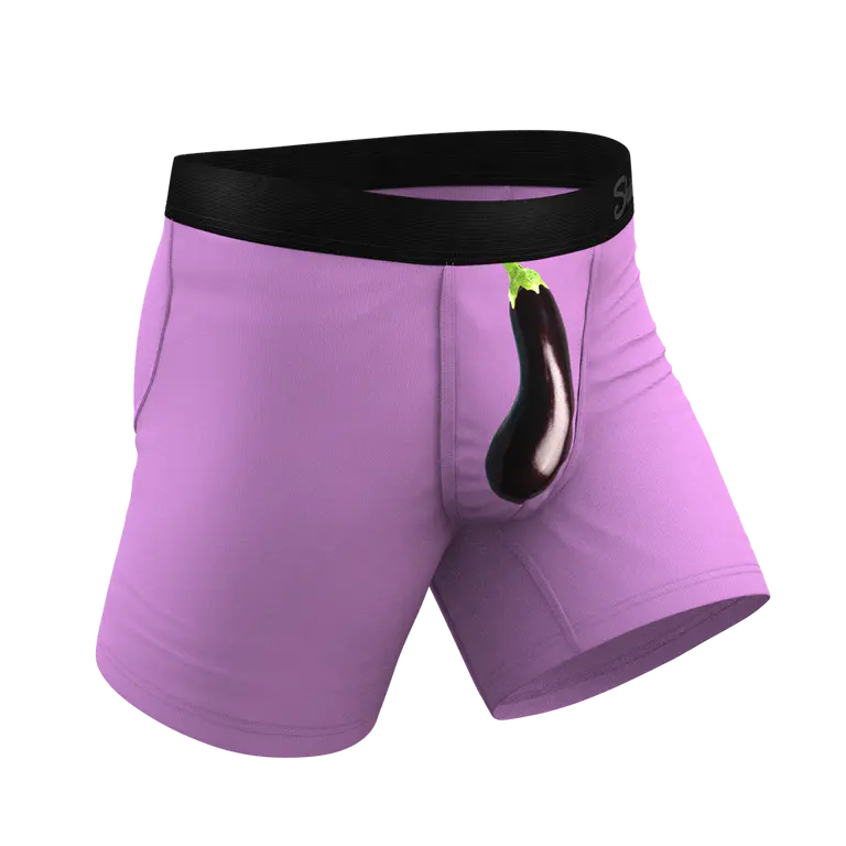 The Double Entendre Eggplant Ball Hammock Pouch Underwear