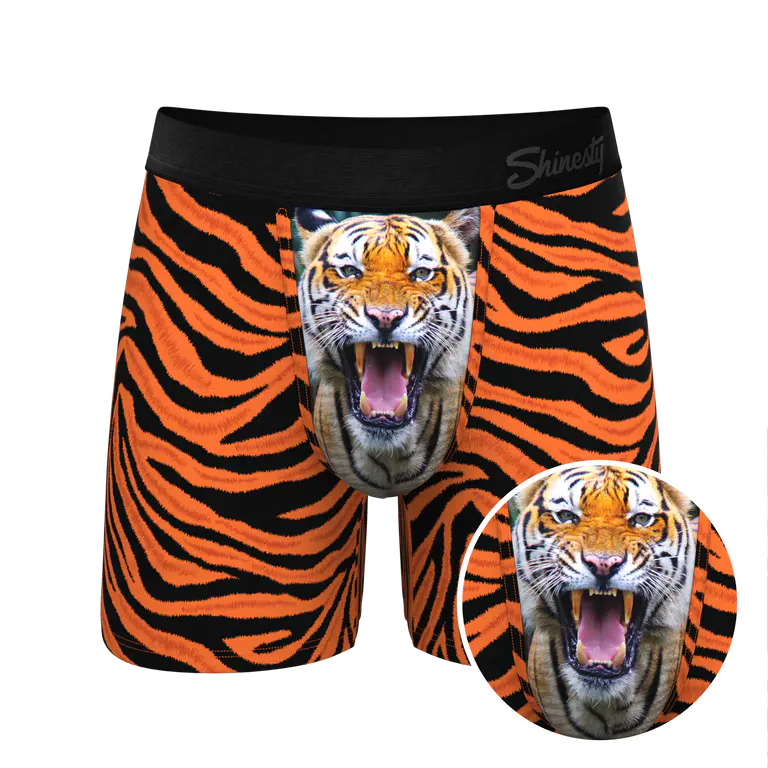 The Feral Feline Tiger Print Ball  Pouch Underwear