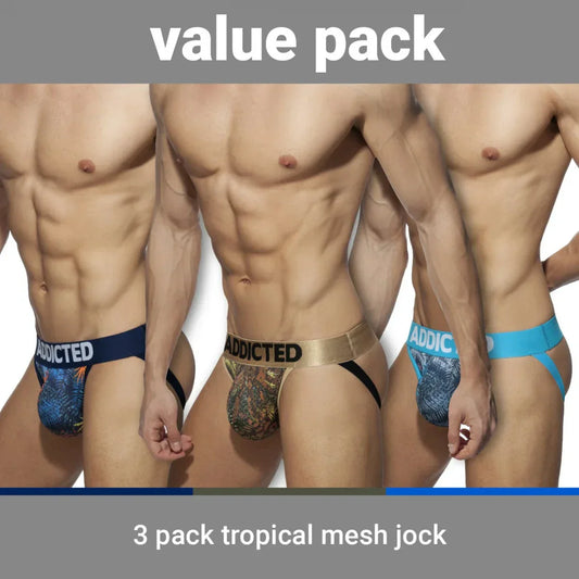 Pack Of 3  tropical mesh bikini push up Type 1