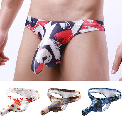 Men's Low-rise Briefs Printed Panties Elephant Nose Bulge Underpants