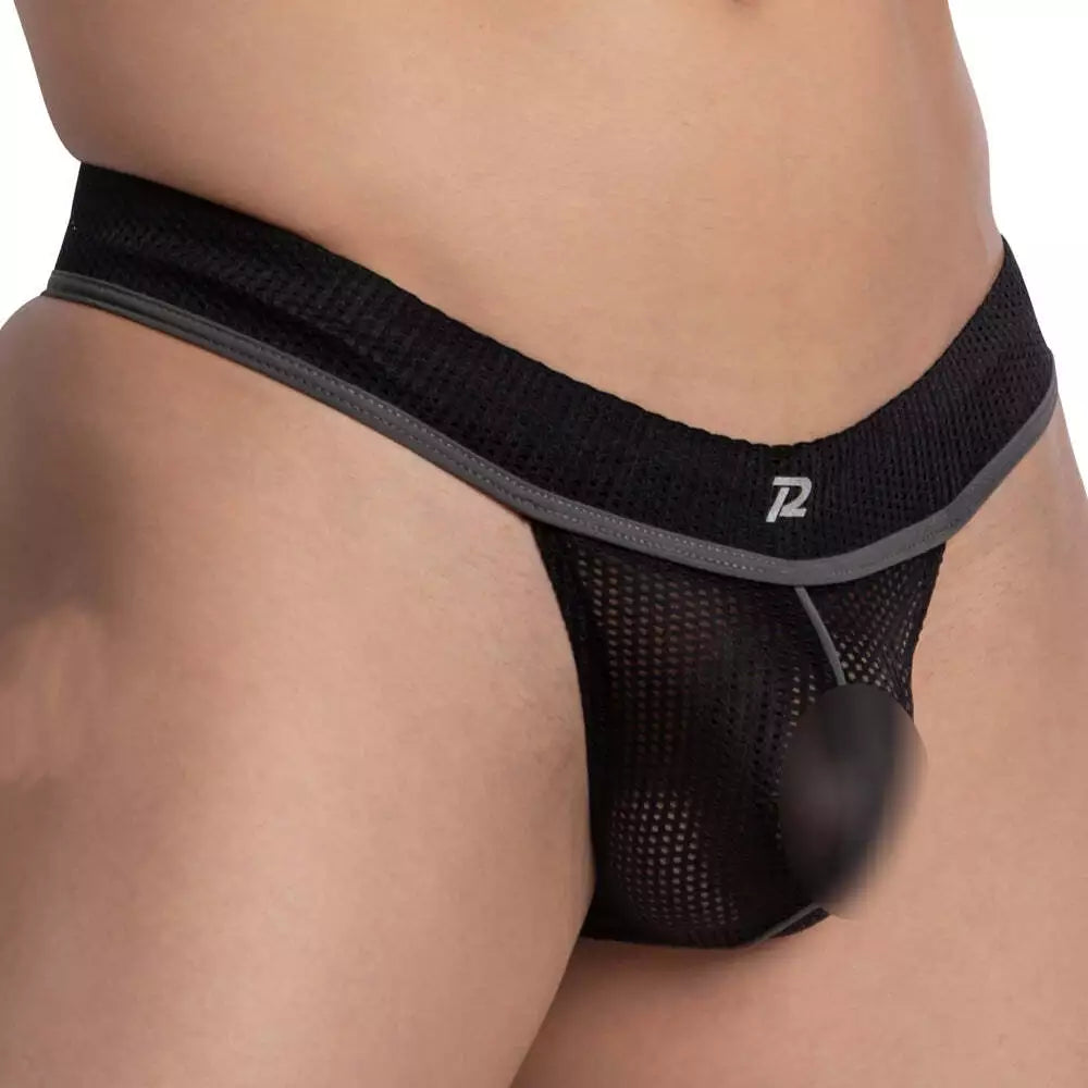 Men's Pistol Pete Half Naked Thong Black Underwear