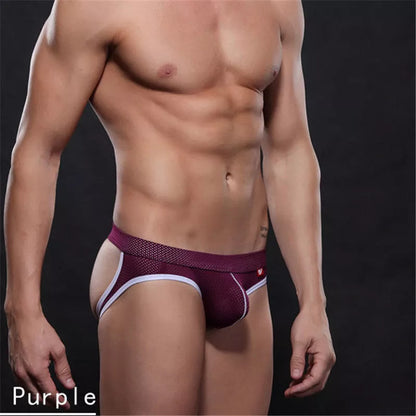 Men's Jock Strap Breathable Underwear Backless Jockstrap Briefs Underpants Thong