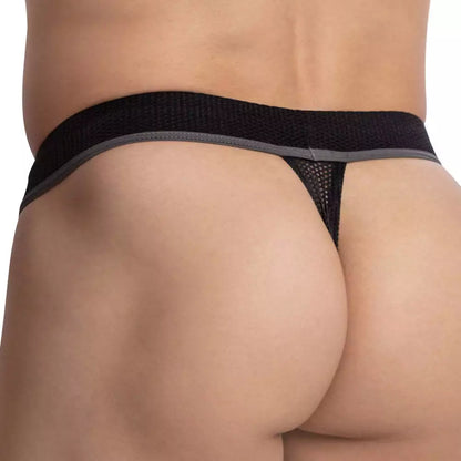 Men's Pistol Pete Half Naked Thong Black Underwear