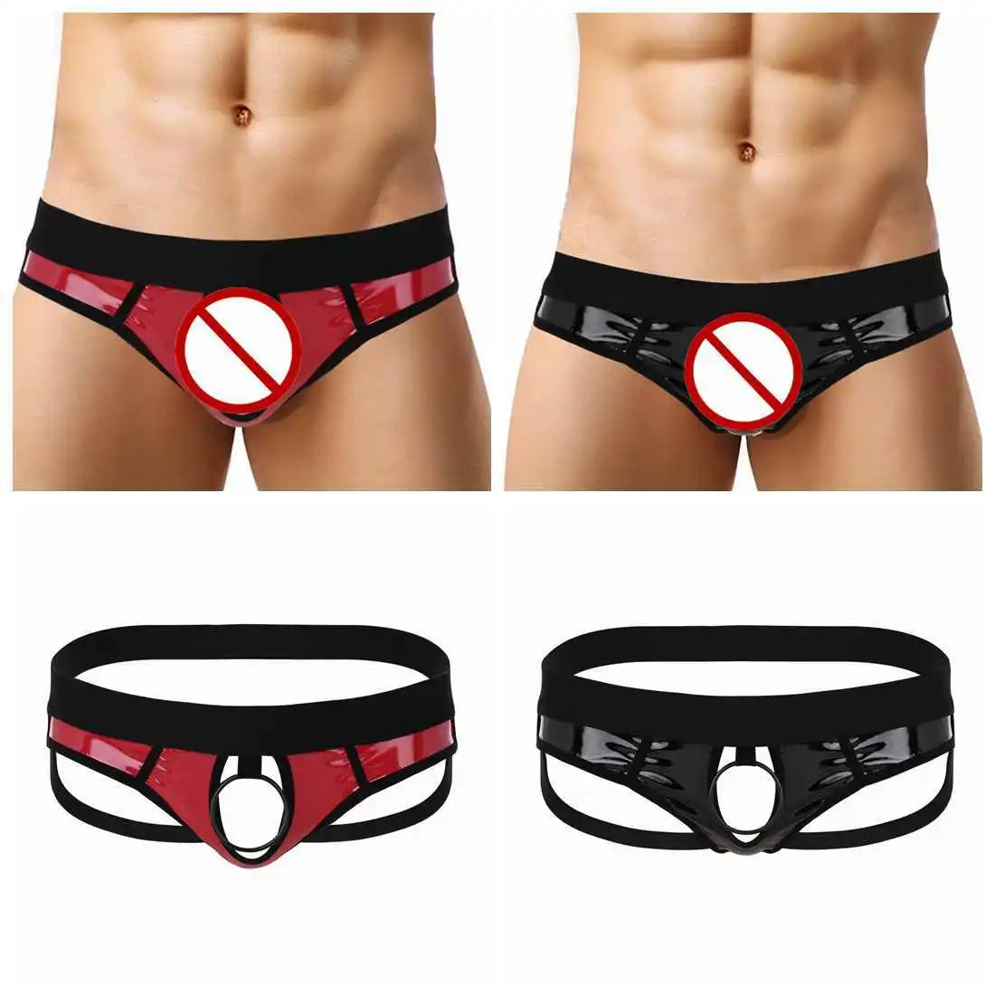 Men's Jockstrap Open Pouch Underwear Backless Briefs Bikini Underpants Thong