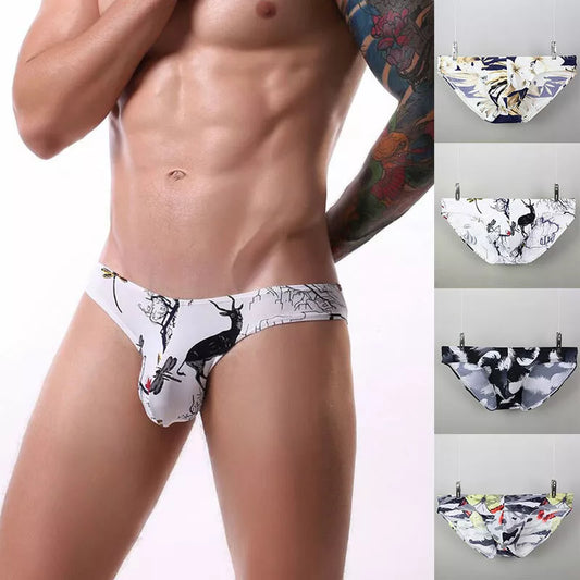 Pack Of 4 Low-rise Bulge Pouch Thong T-back G-string Underwear