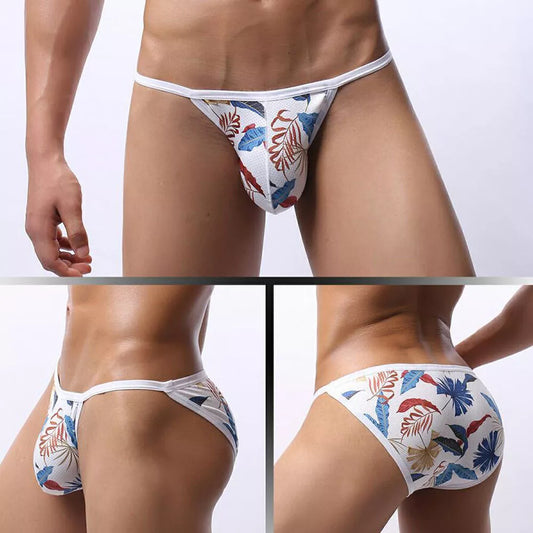 Mens U Convex Underwear Thongs Low Waist Briefs Printed Underpants Underwear