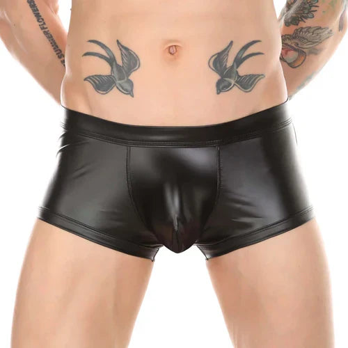 Leather Boxers Brief Backless Buttocks Underwear Bulge Pouch Underpants