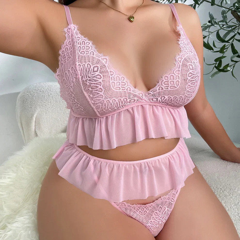 Saanvi Lace Two Piece Plus Size Lingerie